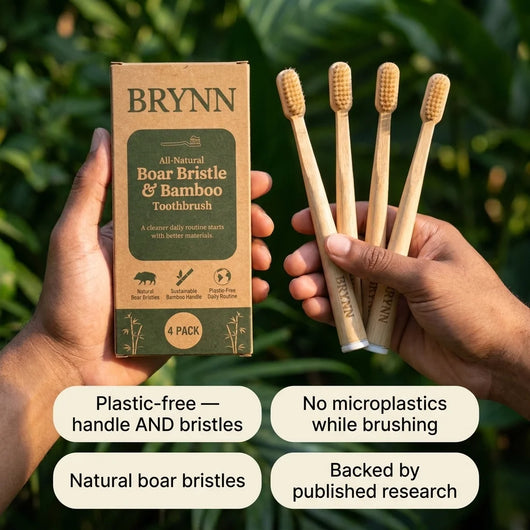 Brynn™ Premium Horse Hair & Bamboo Toothbrush Set (4-Pack)