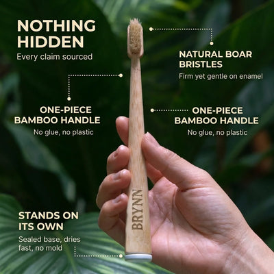 Brynn™ Premium Horse Hair & Bamboo Toothbrush Set (4-Pack)