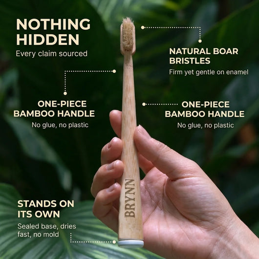 Brynn™ Premium Horse Hair & Bamboo Toothbrush Set (4-Pack)